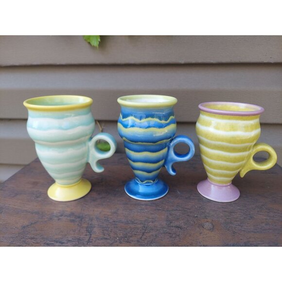 Eric Van Eimeren Pottery Footed Mug Blue & Green Helena, MT - Picture 5 of 5